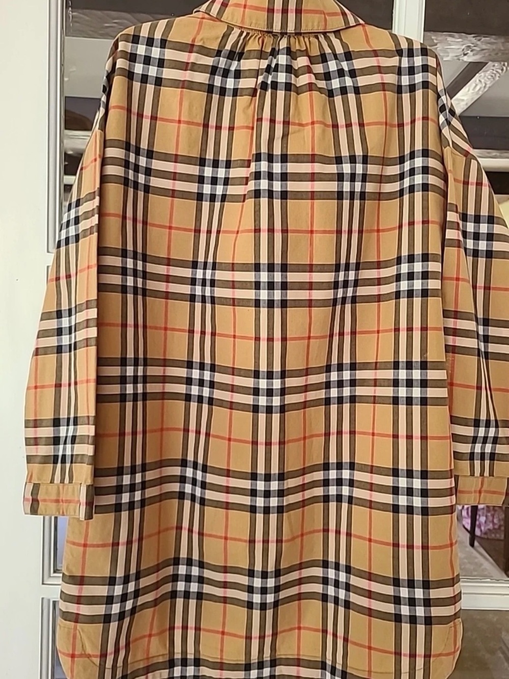 Burberry Tan Plaid Button-Down Shirt 14y - Picture 4 of 5